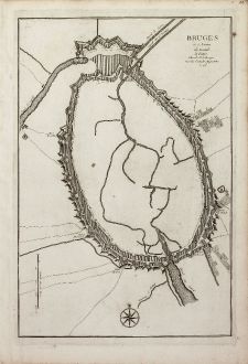 Antike Landkarten, le Rouge, Belgien, Westflandern, Brügge, Brugge, 1746: Bruges