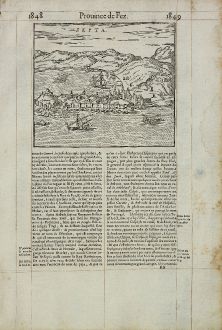 Antike Landkarten, de Belleforest, Spanien - Portugal, Ceuta, 1575: Septa