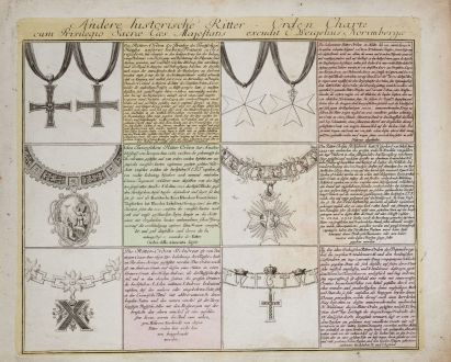 Graphics, Weigel, Coat of arms, 1718: Andere historische Ritter-Orden Charte...